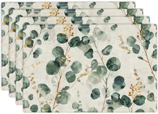 Sets sommerliche, eukalyptusgrüne Tischdecken, 30 x 45 cm, waschbar, perfekt für Frühlingsdekorationen, Küchen und Partys.