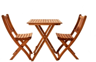 SAM® Balkonset Blossom, Balkonset 3tlg, Akazienholz, Tisch und zwei Stühle, 60x60x75