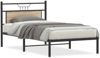 vidaXL Bettgestell ohne Matratze Sonoma-Eiche 100x190 cm Holzwerkstoff 4106786