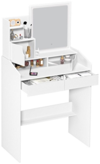 Rutaqian Schminktisch LED Frisiertisch Kosmetiktisch mit Spiegel,Schreibtisch mit Schubladen (1-St), 70×40×130 cm, modernes, minimalistisches Nachttisch-Makeup-Tisch