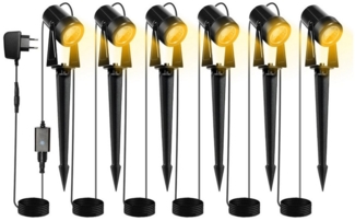 Clanmacy Gartenstrahler LED Gartenstrahler mit Erdspieß 6er Set Außenstrahler Gartenlampe IP65