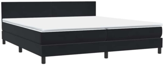 vidaXL Boxspringbett mit Matratze Schwarz 180x220 cm Samt 3316079