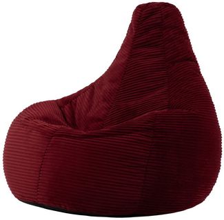 Icon Dalton Sitzsack Cord, Burgund, Gaming Sitzsack Erwachsene mit Füllung, Bean Bag, Cord Sessel, Lounge Sessel, Lounge Stuhl, Schlafzimmer, Wohnzimmer, Wohnzimmer Möbel