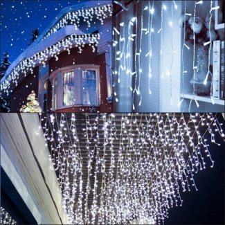 Clanmacy LED-Lichterkette LED Eisregen Eiszapfen Lichterkette Schneefall Weihnachtsdeko Außen, Weihnachten