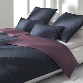 JOOP! 'Cornflower Double' Kissenbezug, Mako-Satin, Midnight Purple, 40 x 40 cm