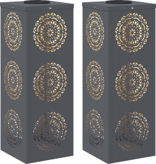 vidaXL Solar LED Weg Licht 2 pcs Anthrazit Kalt gewalzter Stahl 879781