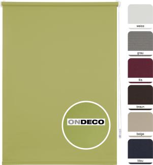 ondeco Tageslichtrollo ohne Bohren, Klemmfix Sichtschutzrollo Seitenzugrollo Klemmrollo, lichtdurchlässig und Blickdicht - Grün - 90x210 cm