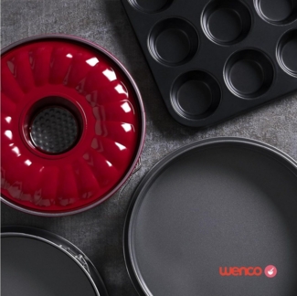 wenco Muffinform 12er – antihaft Backblech / Spülmaschinengeeignet / Karbonstahl – Muffinblech für 12 Muffin – Hitzebeständig bis 220°C, nur wenig Fett oder Butter zum Backen benötigt