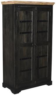 Schrank 98x176cm 'Mumbai' Mango natur & schwarz