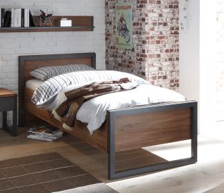 Einzelbett Detroit Bett Bettgestell 90x200cm stirling oak schiefer