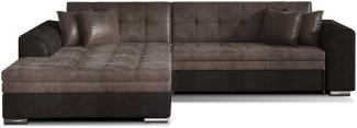 ELTAP 'Sorento', Ecksofa, Eckcouch, Braun / Braun, 78 x 194 x 296 cm, Links