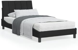 vidaXL Bettgestell ohne Matratze "Hanko" Schwarz 100x200 cm Samt 3207833