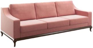 Casa Padrino Luxus Sofa Rosa / Dunkelbraun 225 x 100 x H. 77 cm - Wohnzimmer Sofa mit Schlaffunktion - Wohnzimmer Möbel - Luxus Möbel - Luxus Interior