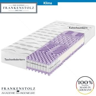 Frankenstolz Klima Matratze perfekt für Schwitzer -140x200 cm, H2, Taschenfedern