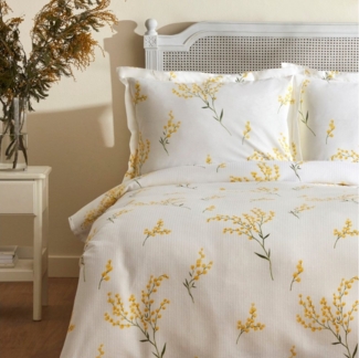 Karaca Bettwäsche Karaca Loretta 100% Baumwolle Doppelbett Piké Tagesdecke Set Gelb