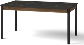 Esstisch Küchentisch Pereto 160-240x90x77cm Warmia Nussbaum schwarz matt