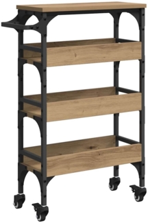 vidaXL Küchentrolley Artisan-Eiche 53 x 20 x 76 cm Holzwerkstoff 883023