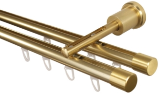 iso-design Gardinenstange iso-design Innenlaufstange 1, 2 oder 3 läufig variabler Wandabstand, Ø 20 mm, 2-läufig, Wandmontage, geschraubt, Aluminium, Variabler Wandabstand