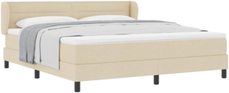 vidaXL Boxspringbett mit Matratze Creme 180x200 cm Stoff 3339980