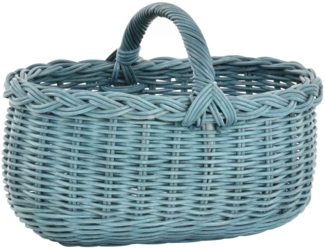 Krines Home Flechtkorb Autokorb Einkaufskorb Natur Rattan Trage Auto Korb mit Henkel, Trage-Korb leicht und stabil