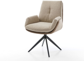 Drehstuhl Clea-Flex Materialmix Schlamm Kreuzgestell breit Schwarz 360° drehbar