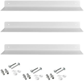 SO-TECH® Deko-Wandregal Design Wandboard Schweberegal HOVER aus Stahl 35 x 13 cm, 3-tlg, 30 mm Höhe, weiß, 3er Set, inkl. Befestigungsset