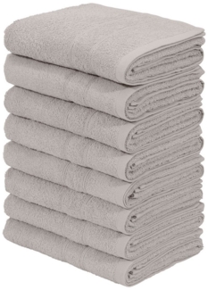 my home Handtuch Set Inga, 8 tlg. Handtuch-Set 50x100cm, Walkfrottee (Set, 8-St), Handtücher mit feiner Bordüre, 100% Baumwolle, einfarbig, weich