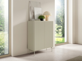 yourhouse24 Hochkommode Muti 2D 98 x 123 x 40 cm Kaschmir, Schwarz