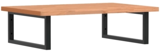 vidaXL Waschbeckenregal Wandmontage Stahl und Massivholz Buche 3302449
