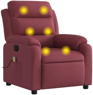 vidaXL Massagesessel Weinrot Stoff 373477