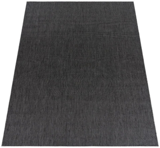 KADIMA DESIGN Teppich Unifarben Wohnzimmer schmutzabweisend Teppich Kurzflor, Rechteckig, Höhe: 4 mm, 100% Polypropylen,140x200, Anthrazit
