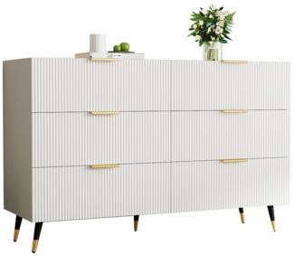 HAUSS SPOLE Sideboard mit modernem Design, Kommode mit Schubladen und viel Stauraum Weiß (Schuhschrank, Anrichte, 1 St, mit Metallfüße, 120*77*40cm), mit modernem Design und viel Stauraum