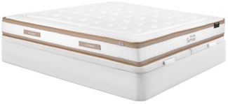 Vente-unique - Bett mit Bettkasten - 180x200 cm - Weiß - Hybridmatratze 7-Zonen Taschenfederkern & Memoryschaum - Höhe 28 cm - MEYANI von YSMÉE