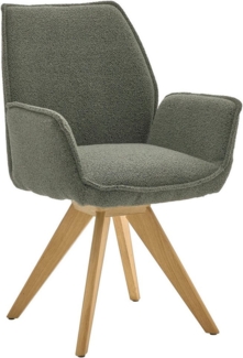 Musterring Esszimmerstuhl Tiama (Set, 2 St), Stativgestell Eiche massiv, 180° drehbar, Stoff Cord oder Bouclé