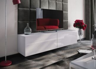 Mediawand Wohnwand 2 tlg - NEXI XL 11 - Weiss Hochglanz