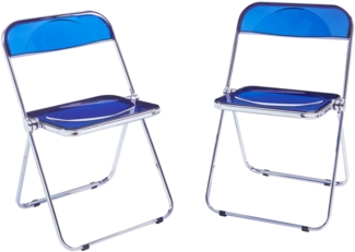 Klappstuhl Pornainen 2er Set Dunkelblau, transparent [en. casa]