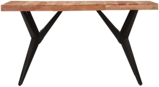 vidaXL Esstisch Schwarz 140x70x76 cm Massivholz Akazie 351640