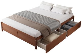 Flieks Kinderbett, Massivholzbett Doppelbett 140x200cm mit 2 Schubladen