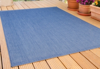 In- und Outdoor Teppich Halland, Farbe: Blau, Größe: 80x150 cm