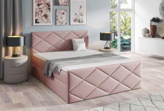 Boxspringbett Schlafzimmerbett KOSMOS 180x200 cm Stoff Inari Rose