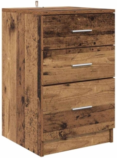 vidaXL Nachttisch mit Schubladen Altholz 40 x 40 x 63 cm Holzwerkstoff 880914