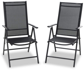 PHI VILLA Gartenstuhl (6X verstellbar mit 7 sitzpositionen Gartenstuhl Klappstühle Gartensessel Wetterresistent), 2er Sets Gartenstühle mit Aluminiumrahmen