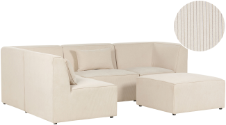 Sofa mit Ottomane LEMVIG Helles Beige