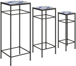 Flieks Blumenständer 3er-Set aus Metall, 3 Größen, 71 cm, Schwarz