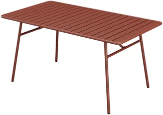 Vente-unique - MIRMANDE Gartenessgruppe Metall Rot - B 100 cm x H 75 cm x L 200 cm