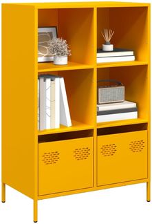 Highboard, BuffetSchrank, Büroschrank Senfgelb 68x39x103,5 cm Stahl