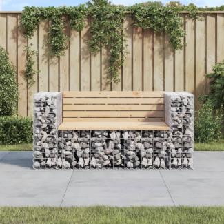 vidaXL Gartenbank aus Gabionen 143x71x65,5 cm Massivholz Kiefer 834377