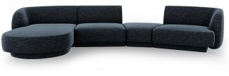 Micadoni Modulares Sofa Miley mit Recamiere 4-Sitzer Links Chenille Königsblau