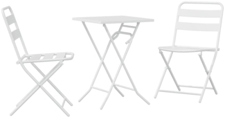 vidaXL Bistrogarnitur 3 pcs Weiß Stahl 42010319
