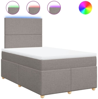 vidaXL Boxspringbett mit Matratze Taupe 120x200 cm Stoff 3293544